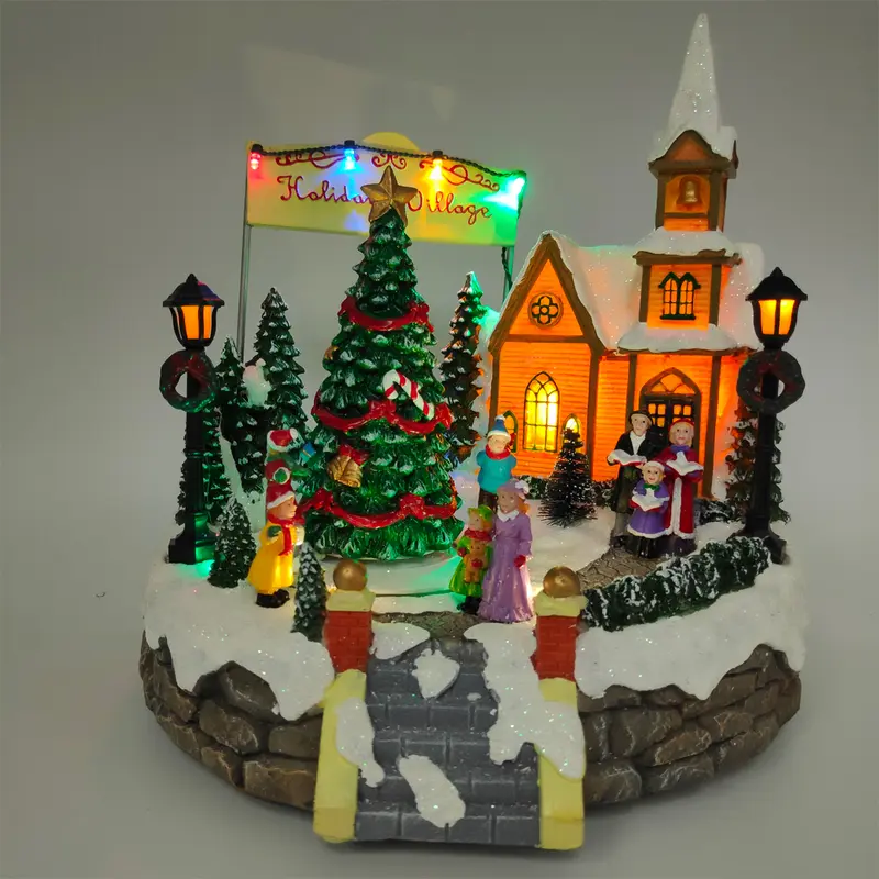 Villaggio con Chiesa - Villaggio natalizio in miniatura