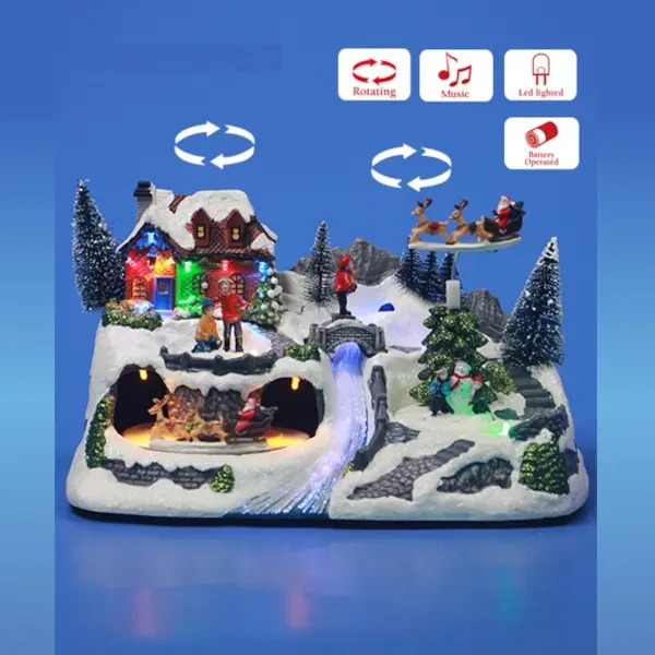 Villaggio con Slitta Volante - Villaggio di Babbo Natale in miniatura