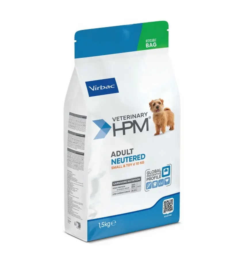 Virbac HPM Adult Neutered Small & Toy 7 kg – Pienso para Perros Pequeños Esterilizados
