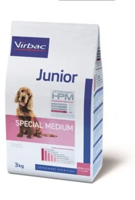 Virbac HPM Junior Dog Special Medium – Pienso Premium para Cachorros de Razas Medianas – Crecimiento Equilibrado y Salud Articular – 3 kg / 12 kg