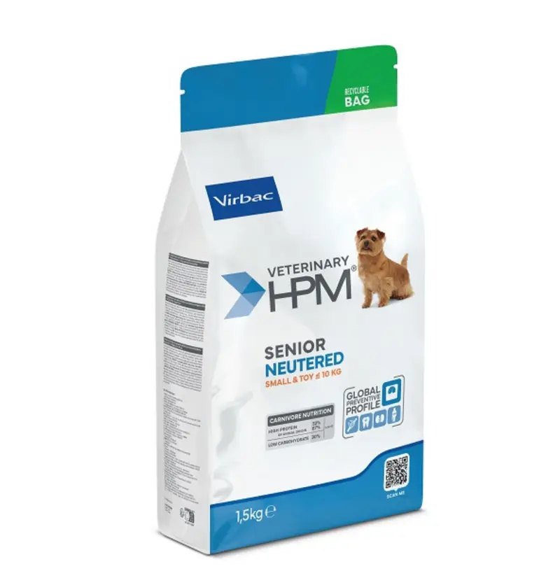 Virbac HPM Senior Neutered Dog Small & Toy 3 kg – Perros Esterilizados Sénior