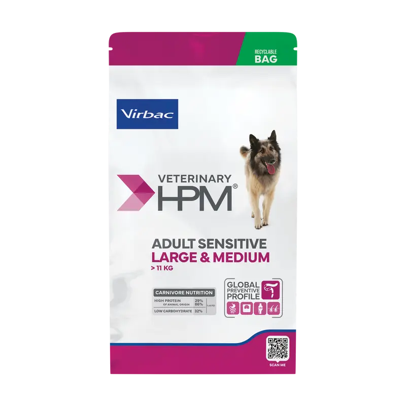 Virbac HPM Sensitive Digest Large & Medium 12 kg – Pienso Digestivo para Perros