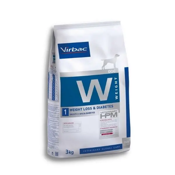 Virbac HPM W1 Dog 12 kg – Control de Peso y Diabetes en Perros