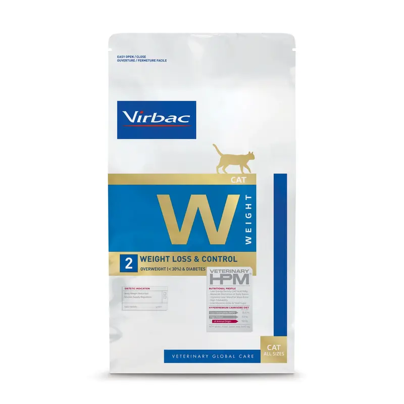 Virbac HPM W2 Cat 1,5 kg – Pienso para Control de Peso en Gatos