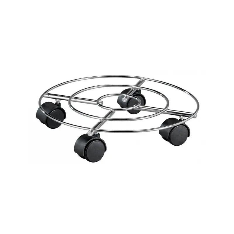 WAGNER PORTAVASO IN ACCIAIO CROMATO DRAHT 30 CM CON RUOTE