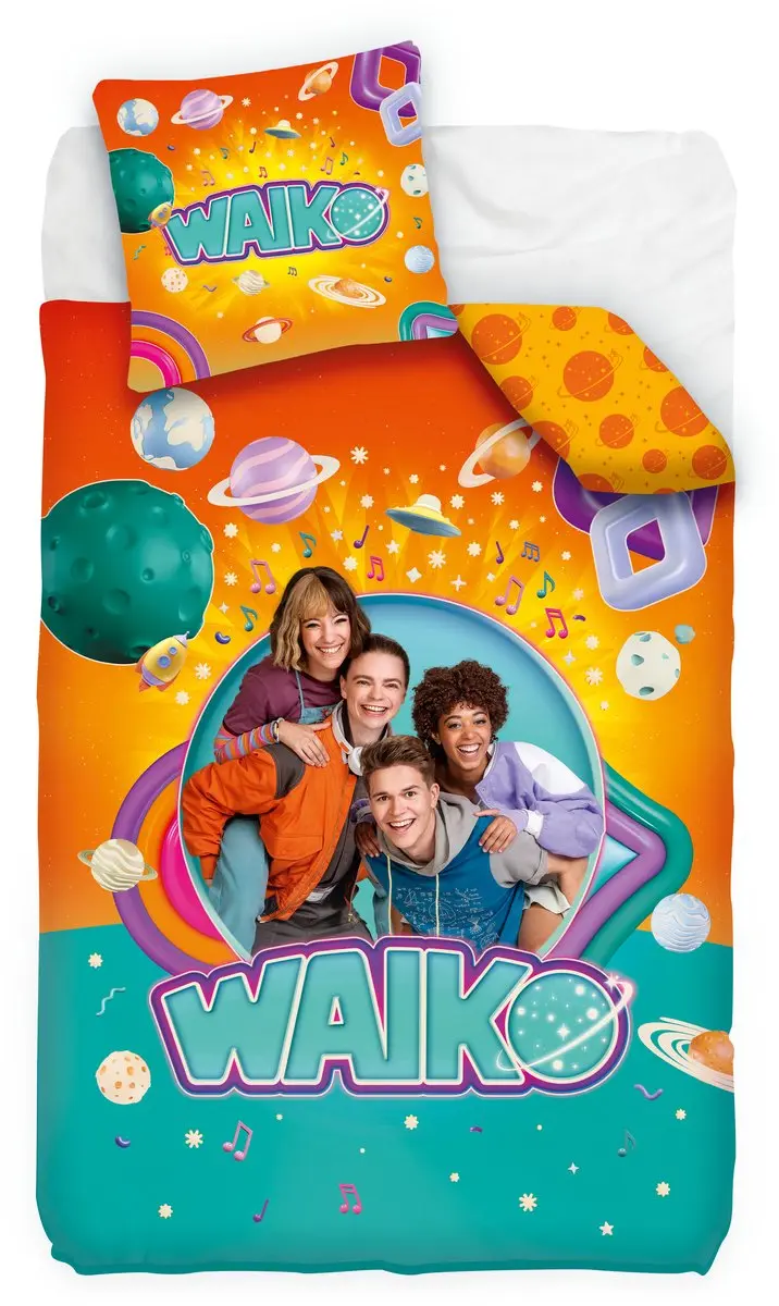 Waiko - dekbedovertrek - plus 1 sloop - glow in the dark - 140 x 200cm - met drukknopen - 100% katoen - tweezijdig te gebruiken