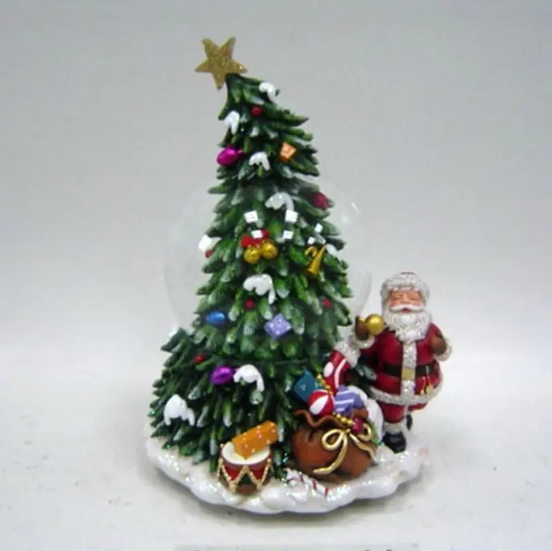 Waterball con Carillon dia 100MM Albero di Natale e Babbo Natale
