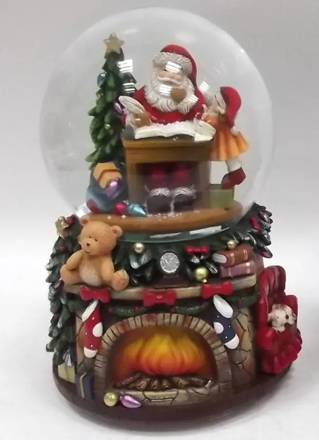 Waterball con Musica 100MM Babbo Natale con Scrittoio