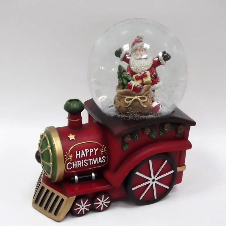 Waterball con Musica 100MM Babbo Natale su Treno
