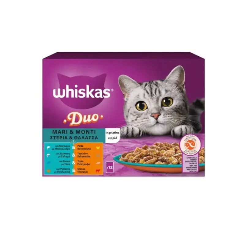 Whiskas – Multipack per gatti ai gusti mari e monti