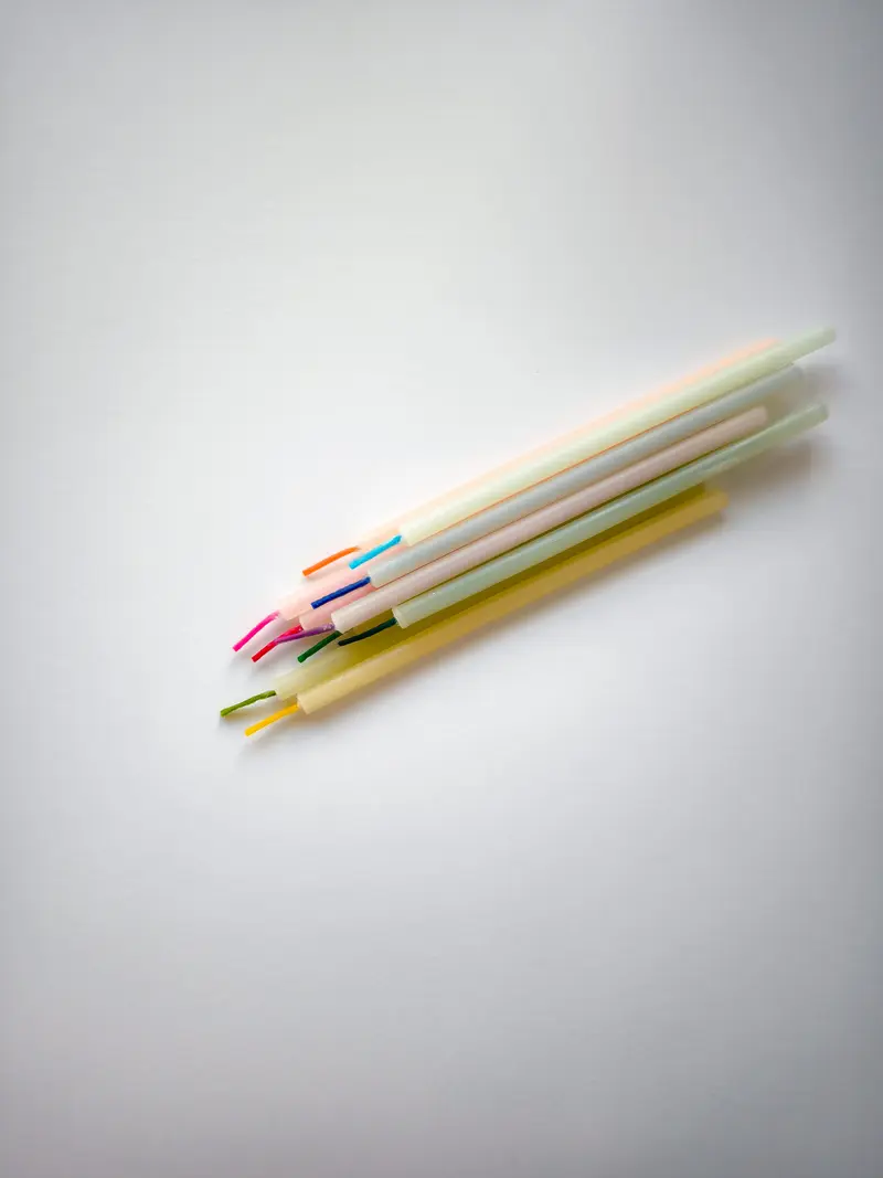 white beeswax Birthday Candles