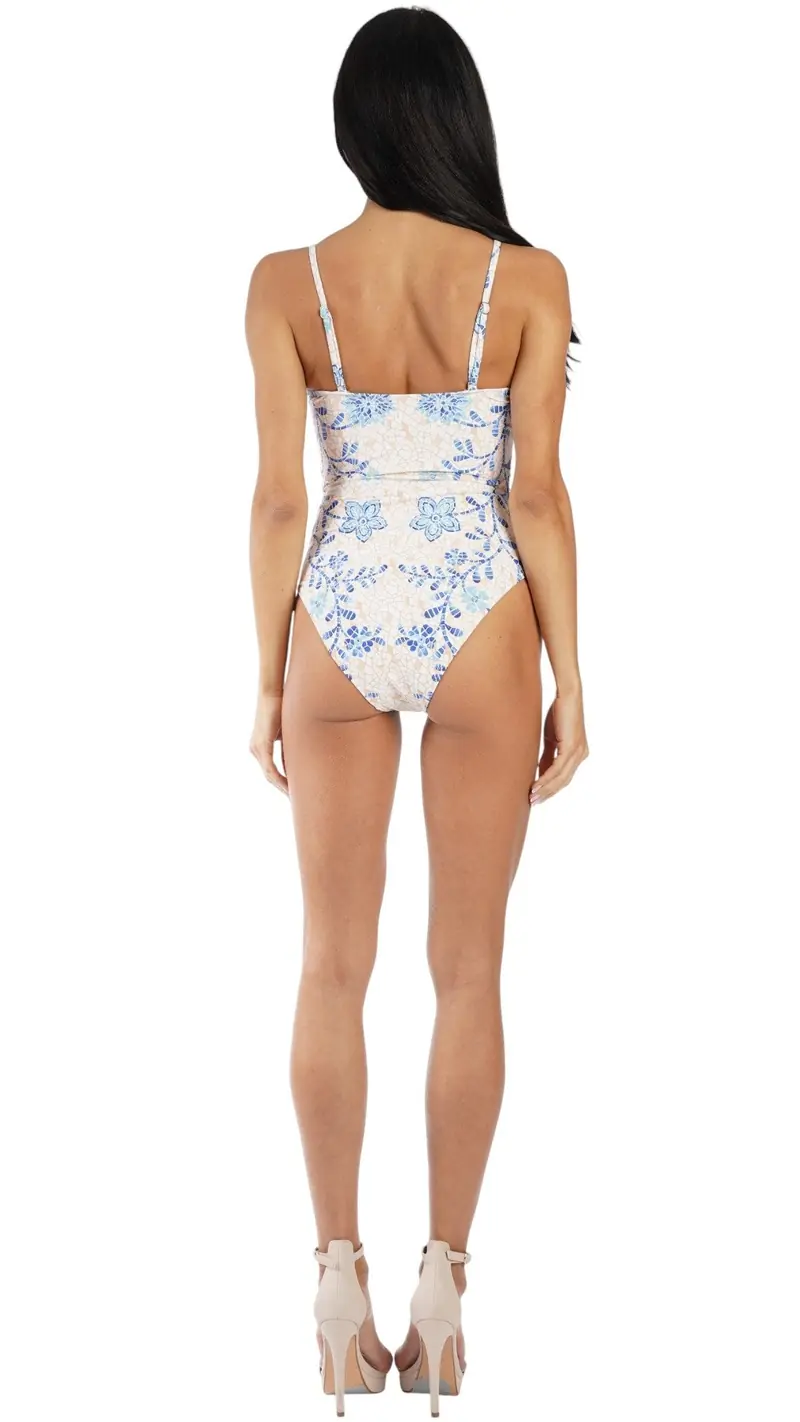 Wholesale Luxury Cut-Out One Piece Swimsuit with Matching Cover Ups | Resort Swimwear Supplier