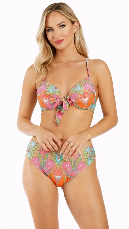 Wholesale Paisley Bikini Set with Matching Cover Ups | Boutique Resort Swimwear Supplier