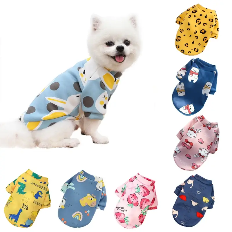 Winter Dog Sweater – Soft Cartoon Print Warm Pet Vest