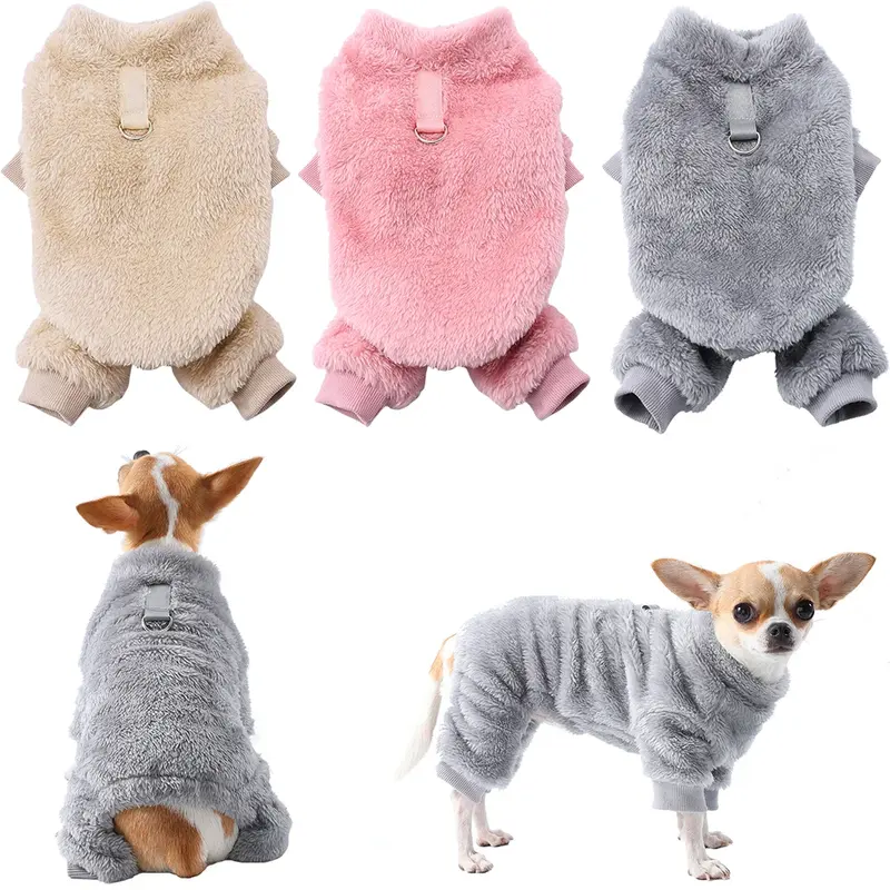 Winter Fleece Dog Clothes – Warm Cozy Jumpsuit for Small Dogs