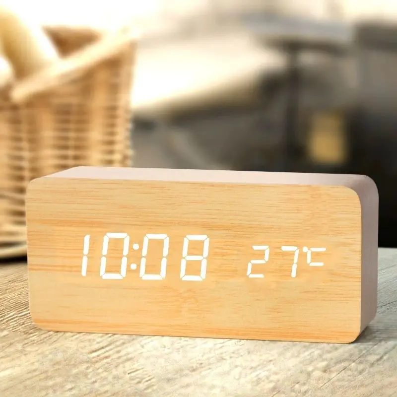 Wody - Reloj despertador digital de madera