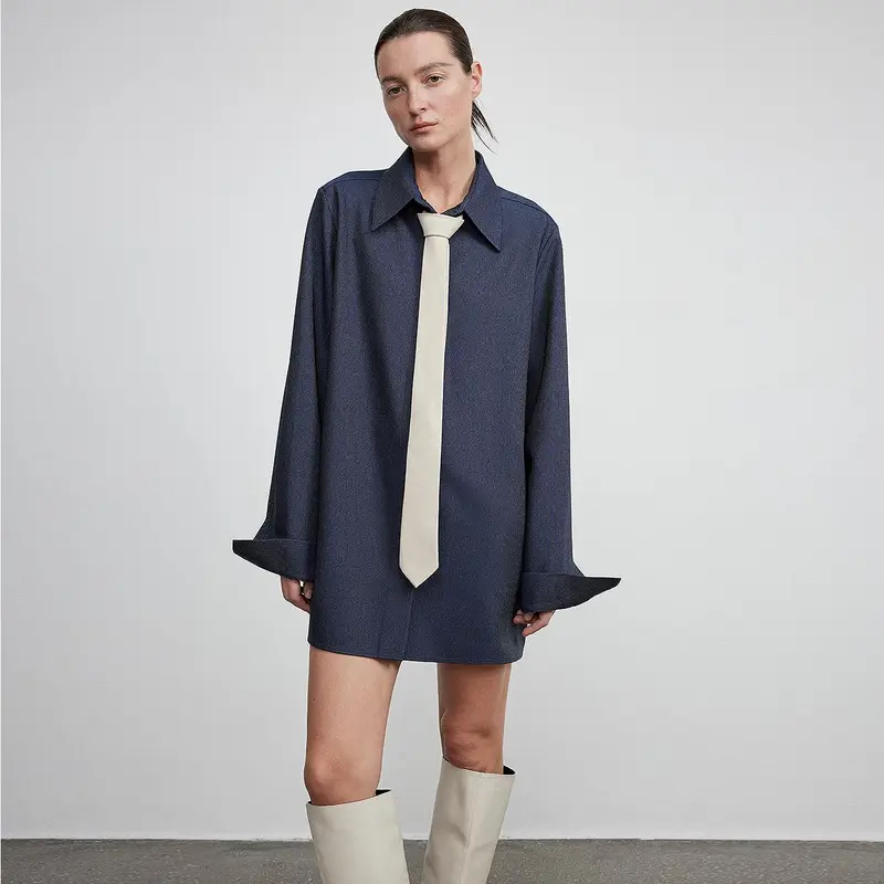 Women’s Draped Longline Elegant Shirt