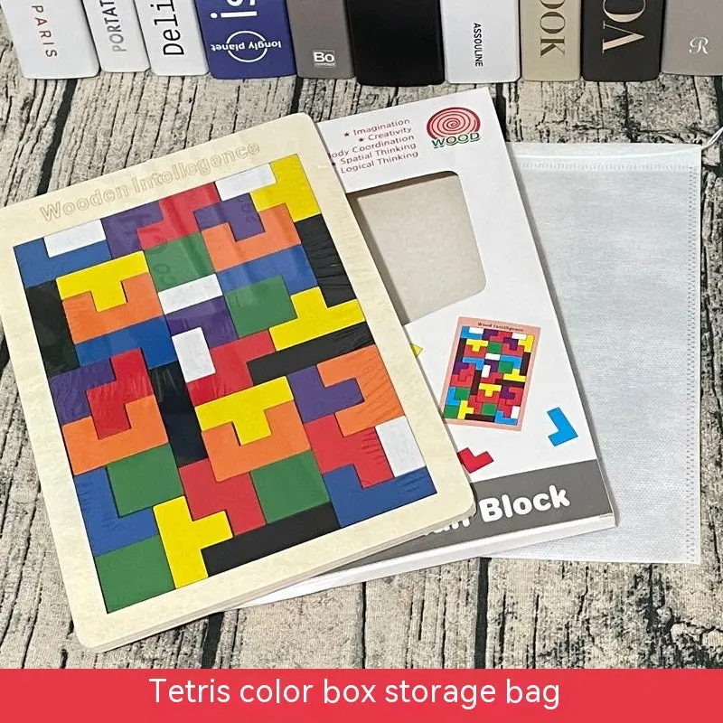 Wooden Tetris Puzzle Educational Toy for Kids