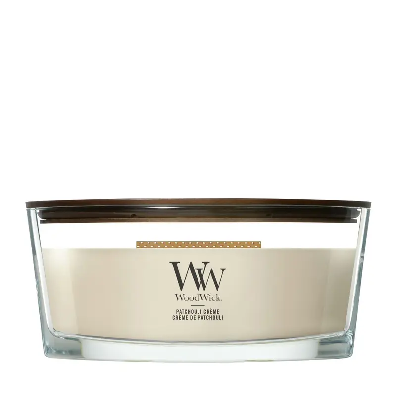 WoodWick - Candela patchouli crème