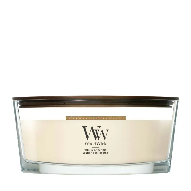 WoodWick - Candela vanilla & sea salt