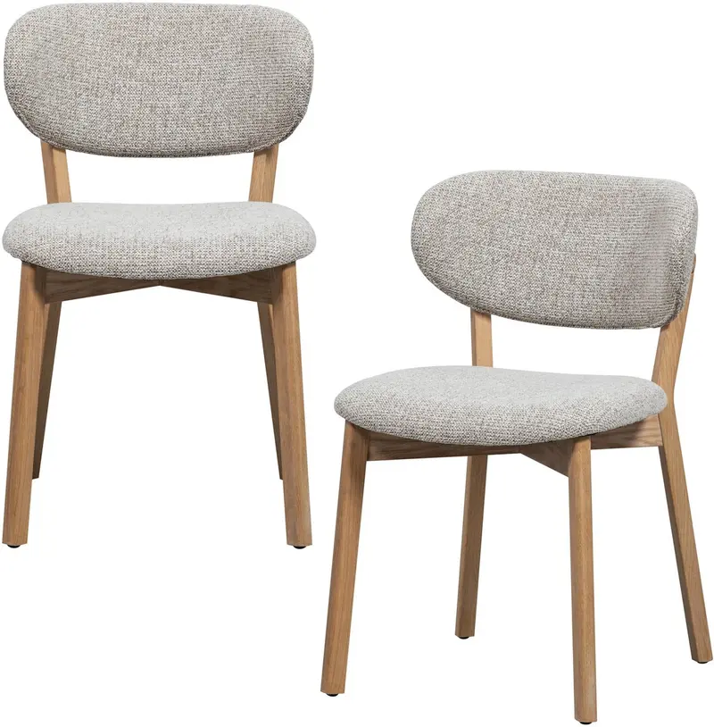 Woood udar eetkamerstoelen houten frame - naturel - set van 2