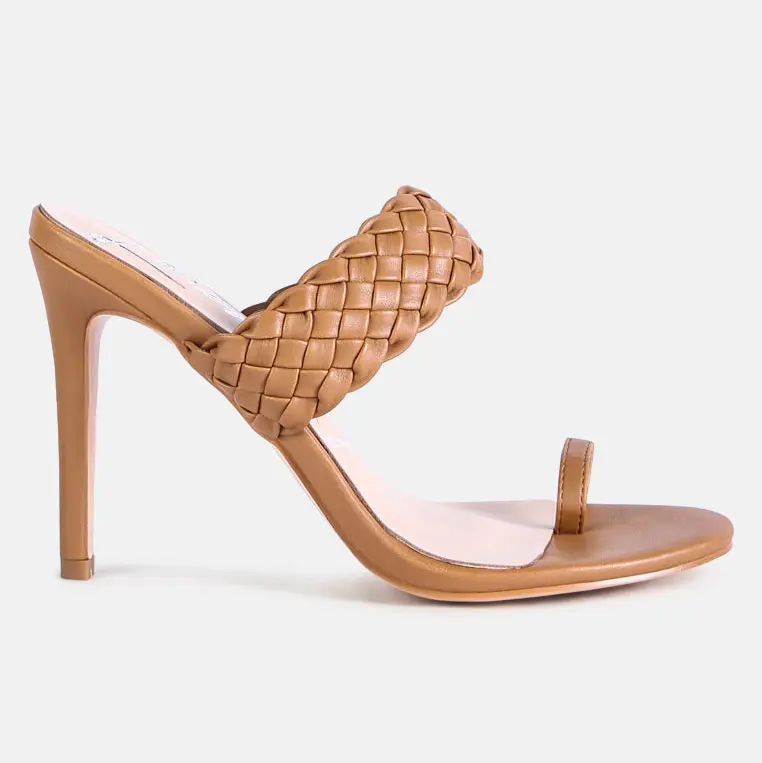 Woven Strap High Heel Sandals