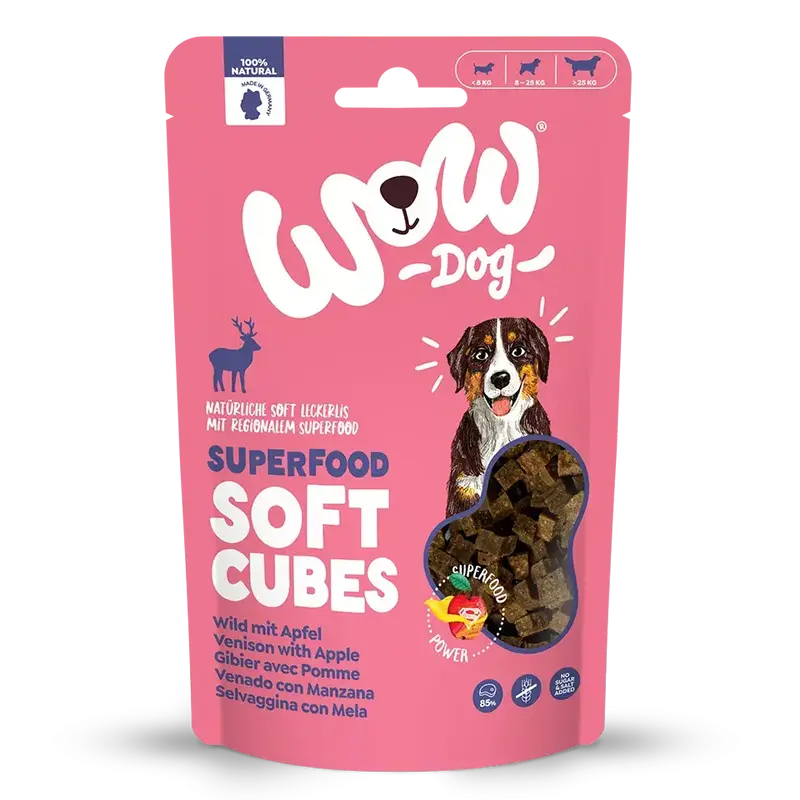 WOW - Cubes de friandises gibier et pomme - Chien