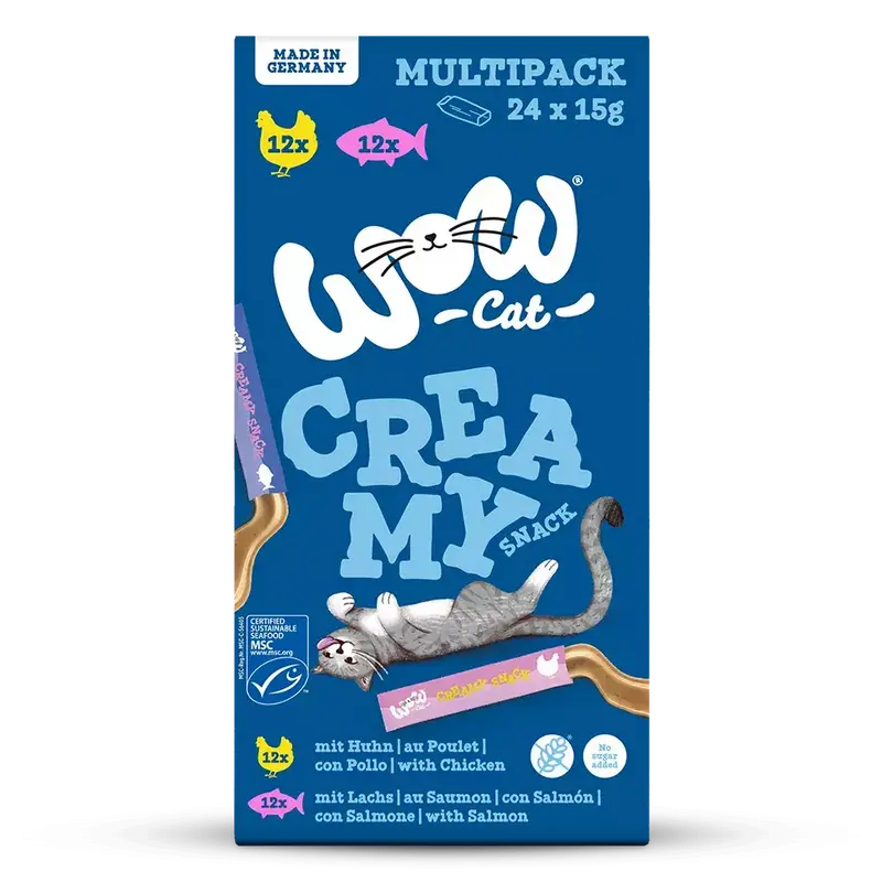 WOW - Multipack Creamy Snack Poulet & Saumon pour chat