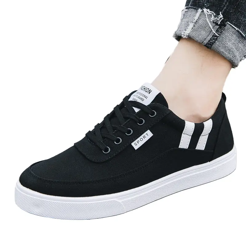 Zapatillas de lona para hombre — Diseño primaveral de caña baja y suela plana