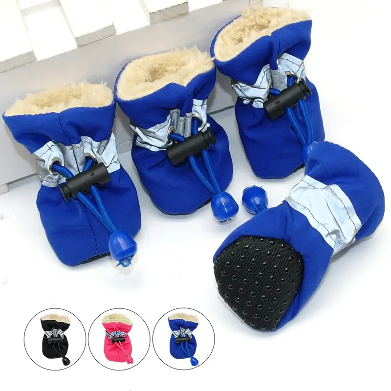 Zapatos impermeables de invierno para perro, botas de nieve y lluvia antideslizantes