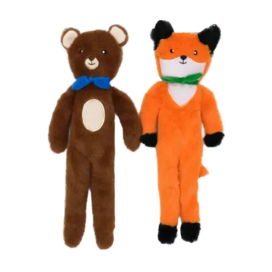 ZIPPY PAWS - Duo peluches chien - Ours et Renard