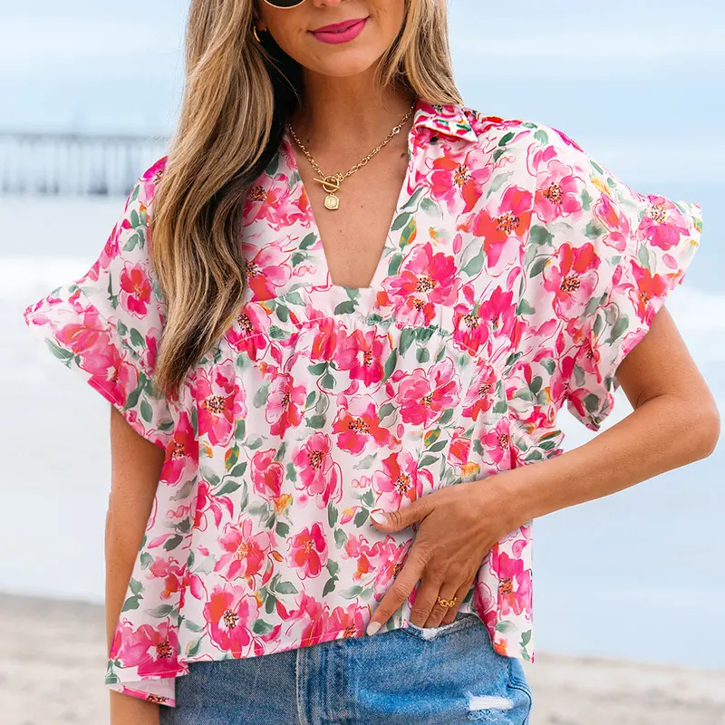 Zoya Floral Ruffled Blouse